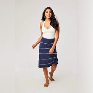 Carve Designs Navy Blue Ruched Skirt